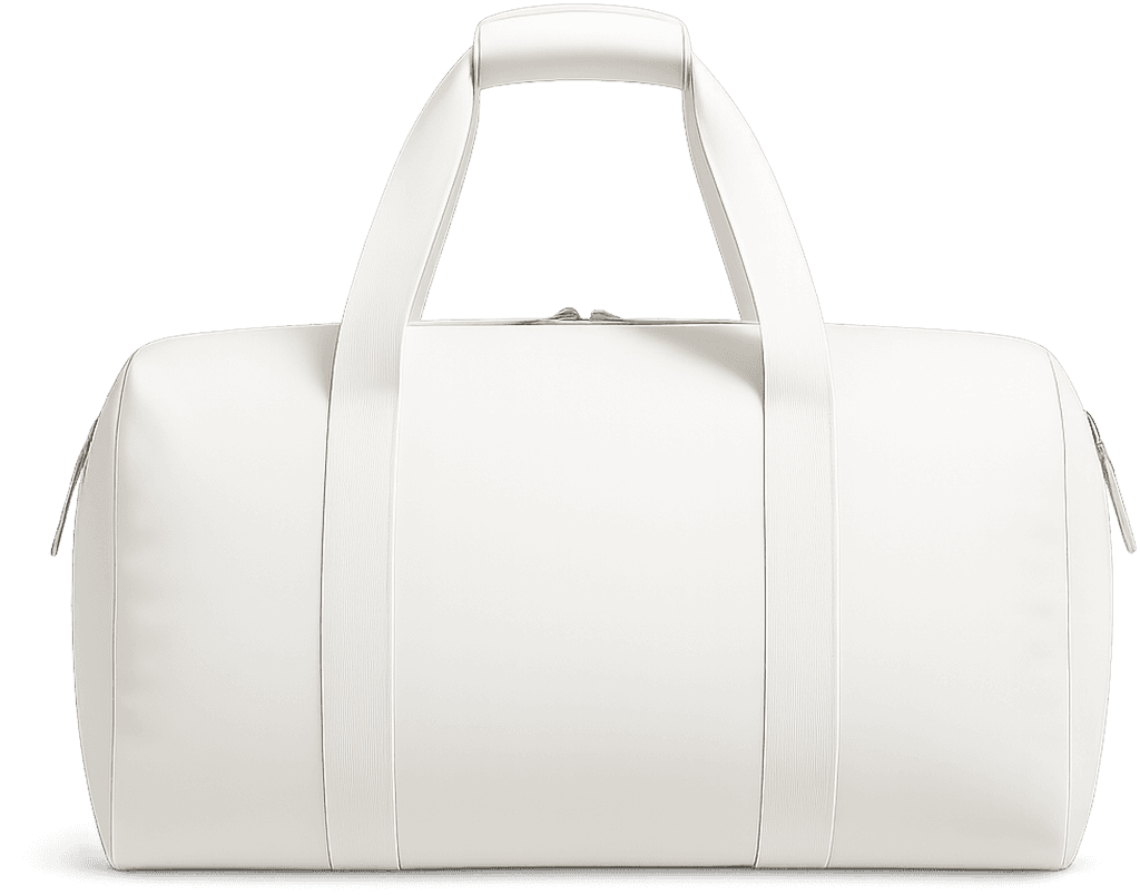 art-White Boston Bag