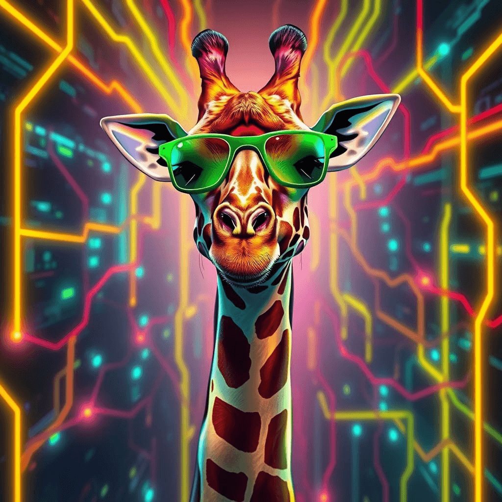 art-green glassed cyber's giraffe