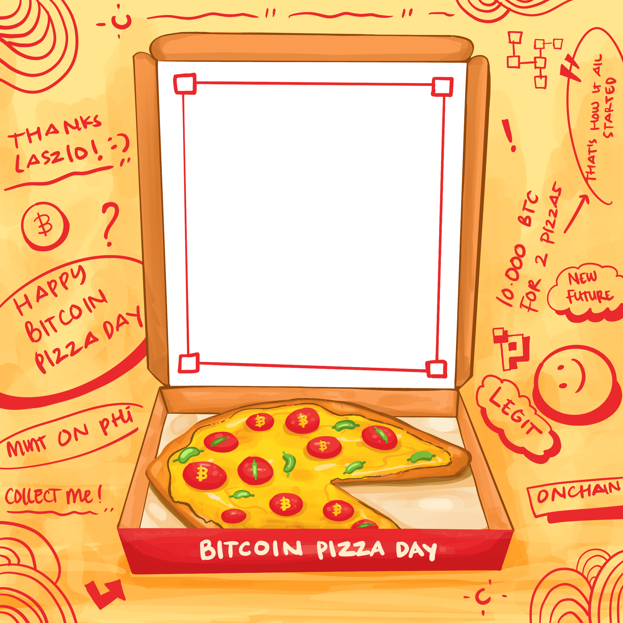 art-Bitcoin Pizza Board