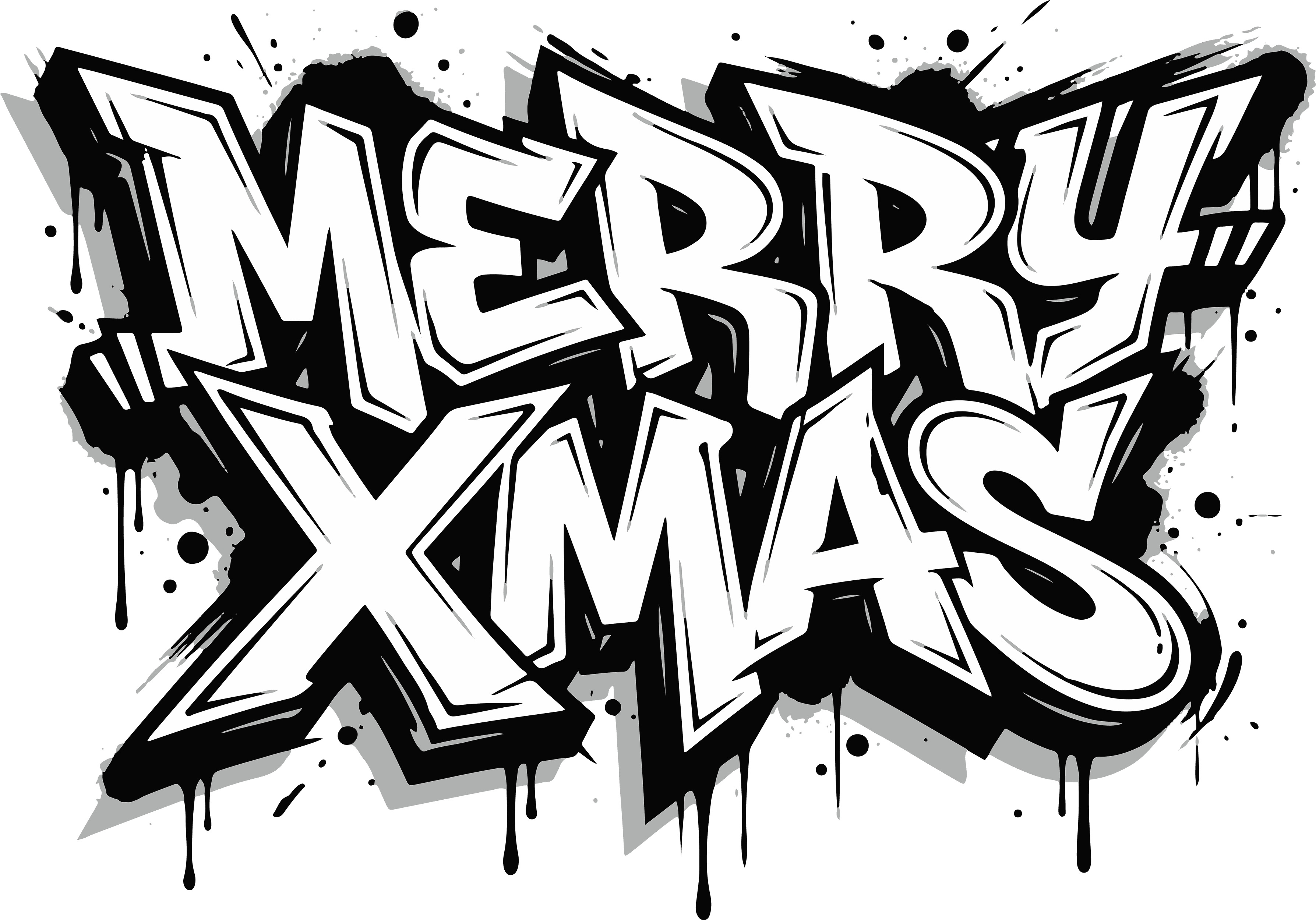 art-Merry Xmas Graffiti Sticker #1