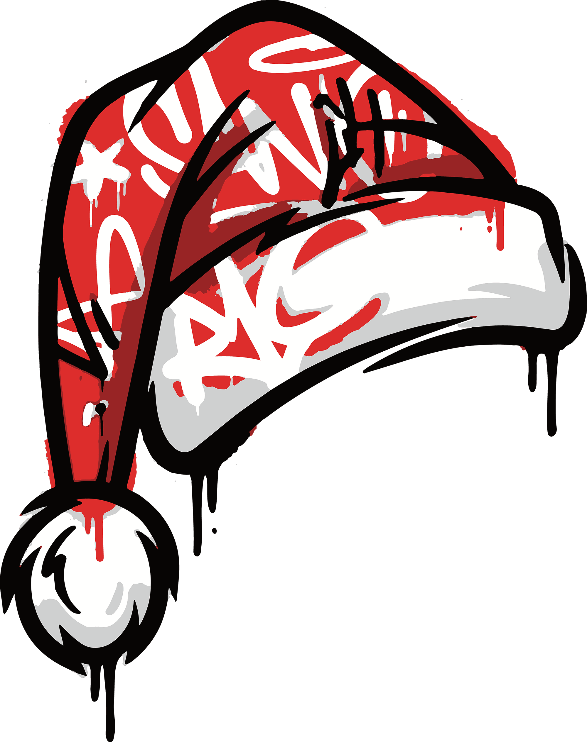 art-Santa Hat Graffiti Sticker #1