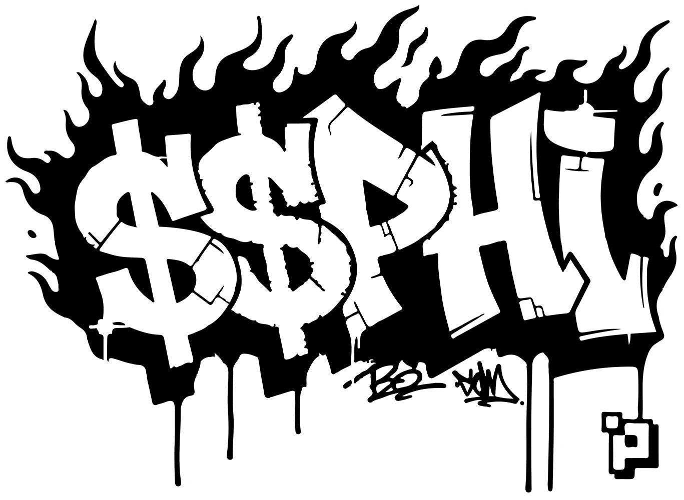 art-$PHI Graffiti Sticker #1